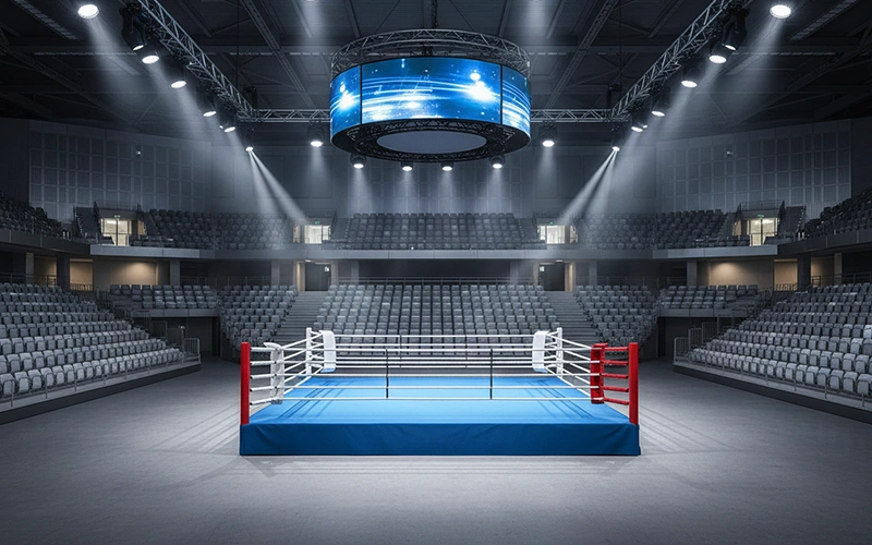 Moderner Boxring in einer deutschen Arena