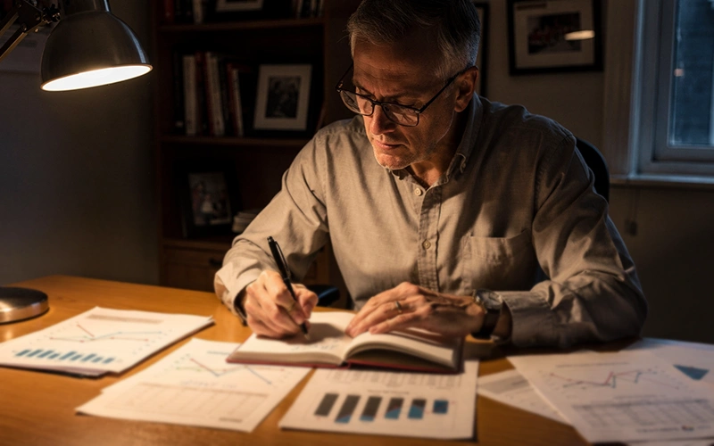 Erfahrener Wetter analysiert Boxkampf-Statistiken