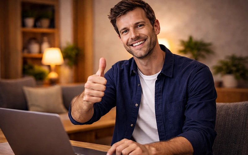 Zufriedener Wetter nach erfolgreicher Boxwette